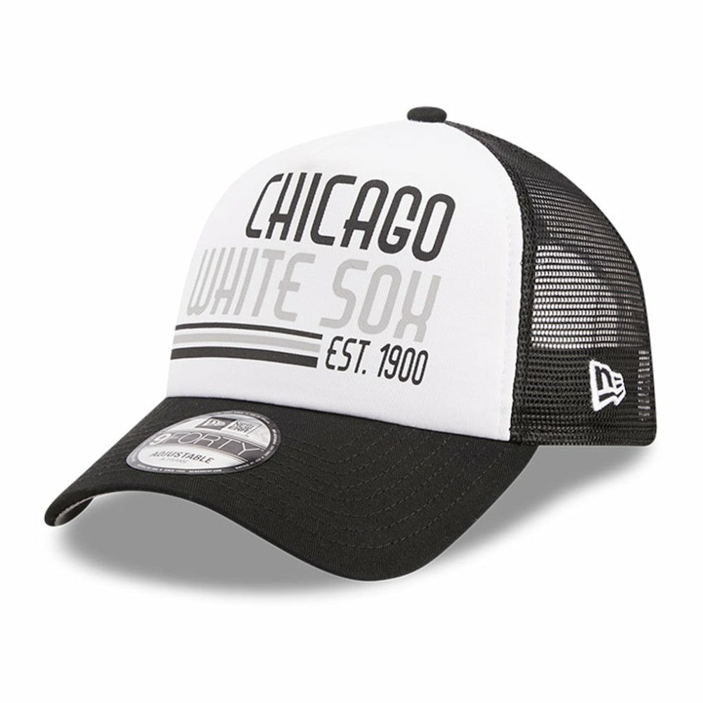 Chicago White Sox New Era Stacked A-Frame Trucker 9FORTY Adjustable Hat for sale
