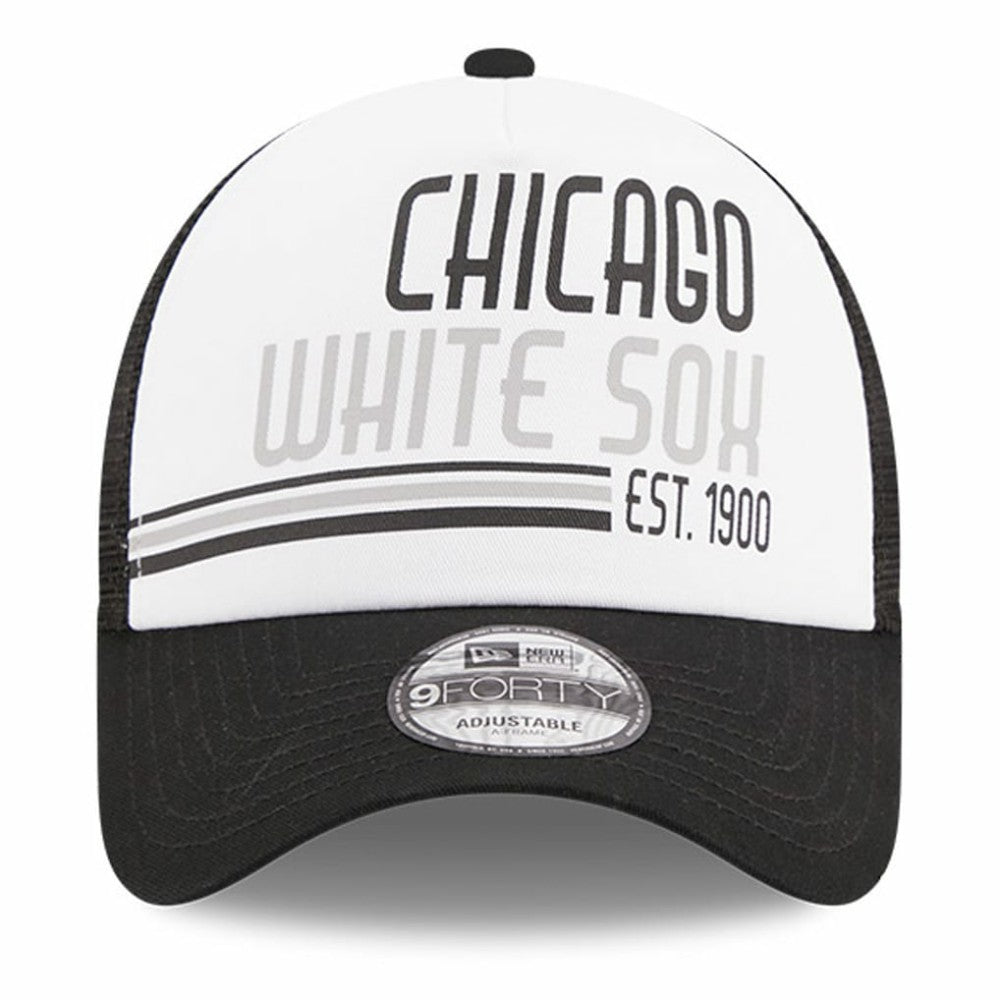 Chicago White Sox New Era Stacked A-Frame Trucker 9FORTY Adjustable Hat for sale
