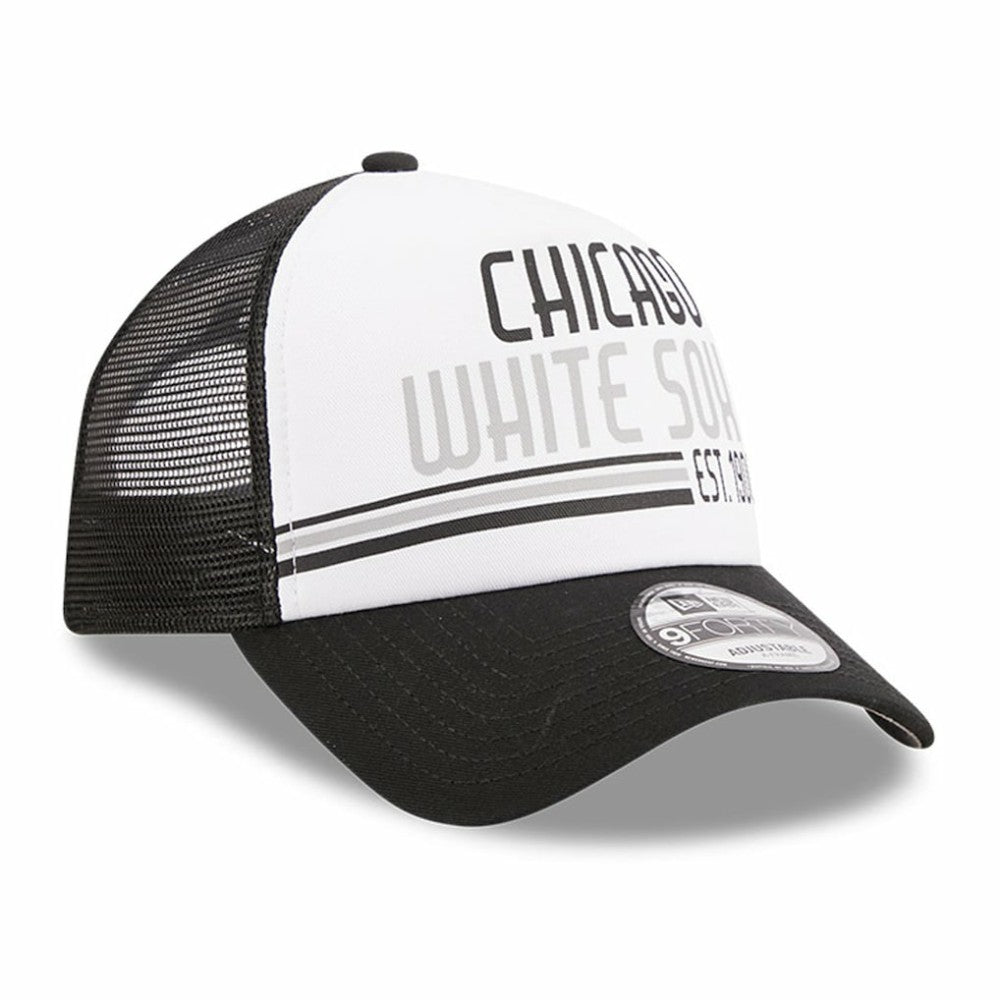 Chicago White Sox New Era Stacked A-Frame Trucker 9FORTY Adjustable Hat for sale