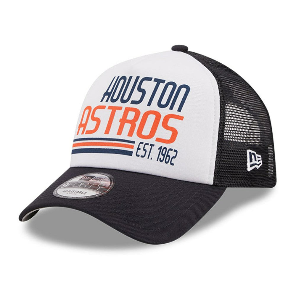 Houston Astros New Era Stacked A-Frame Trucker 9FORTY Adjustable Hat Outlet