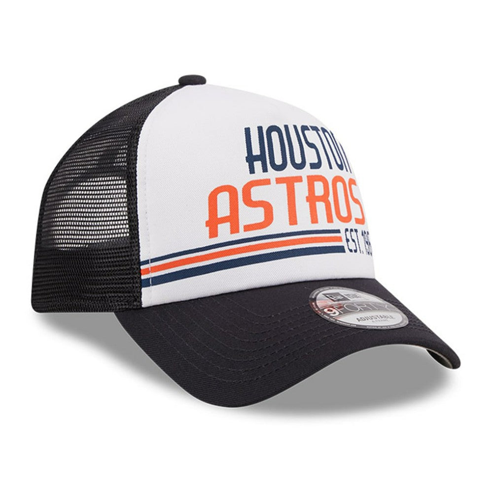 Houston Astros New Era Stacked A-Frame Trucker 9FORTY Adjustable Hat Outlet