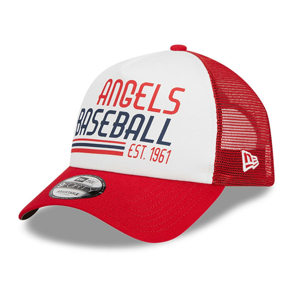 Los Angeles Angels New Era Stacked A-Frame Trucker 9FORTY Adjustable Hat Sale