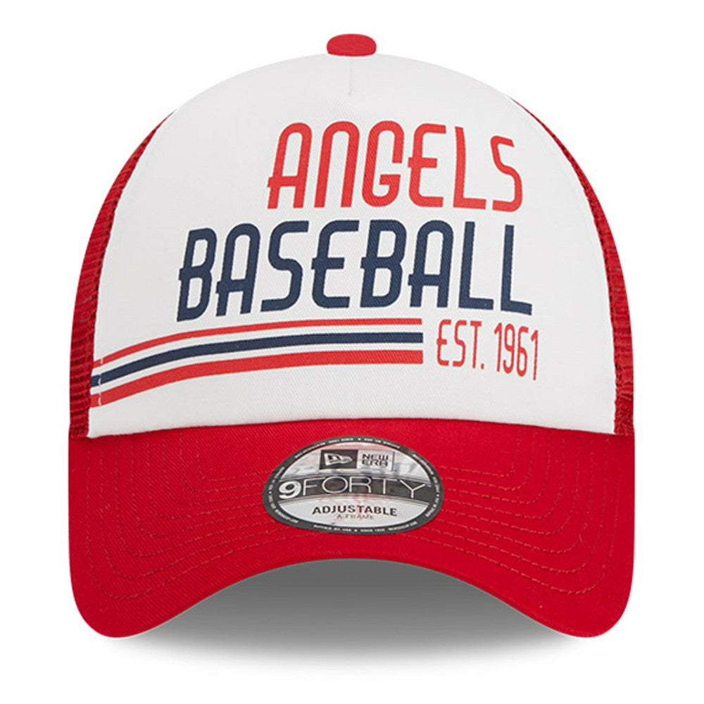 Los Angeles Angels New Era Stacked A-Frame Trucker 9FORTY Adjustable Hat Sale