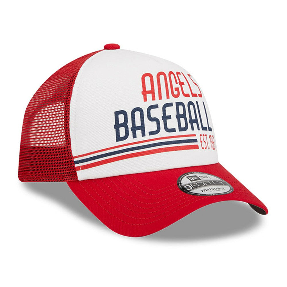 Los Angeles Angels New Era Stacked A-Frame Trucker 9FORTY Adjustable Hat Sale