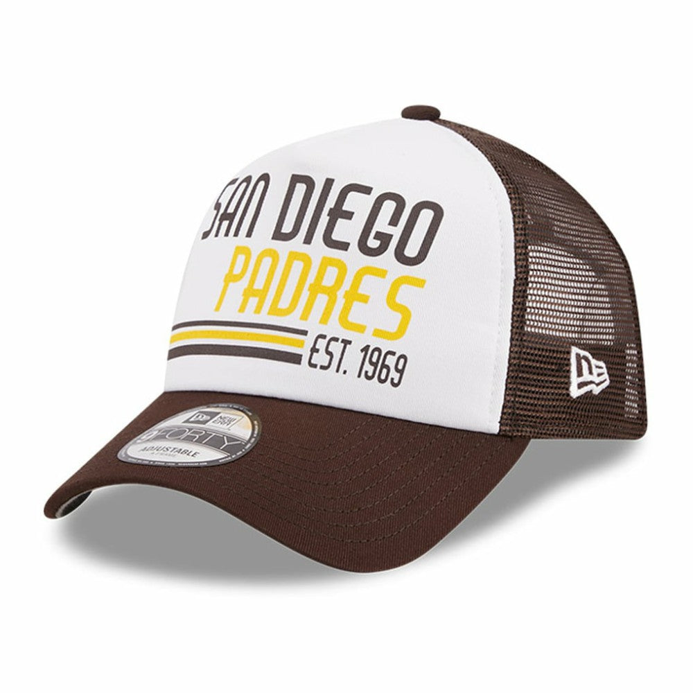 San Diego Padres New Era Stacked A-Frame Trucker 9FORTY Adjustable Hat Online