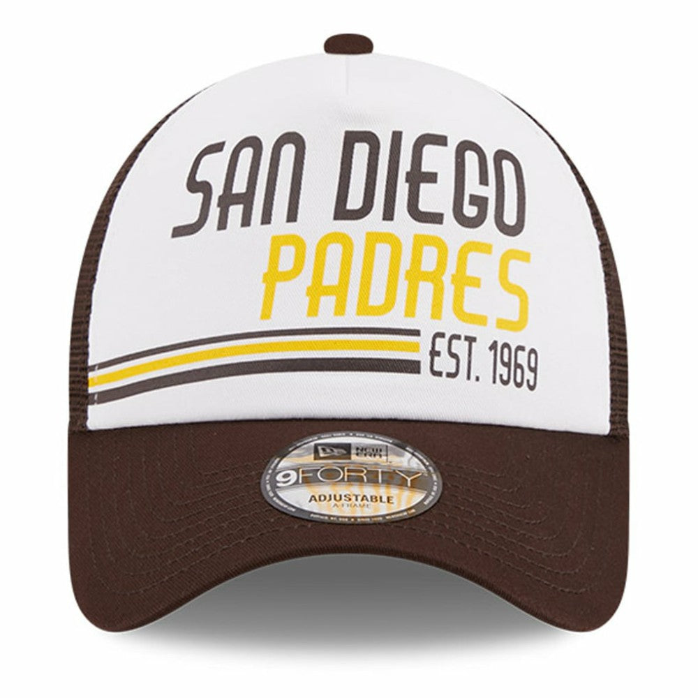 San Diego Padres New Era Stacked A-Frame Trucker 9FORTY Adjustable Hat Online