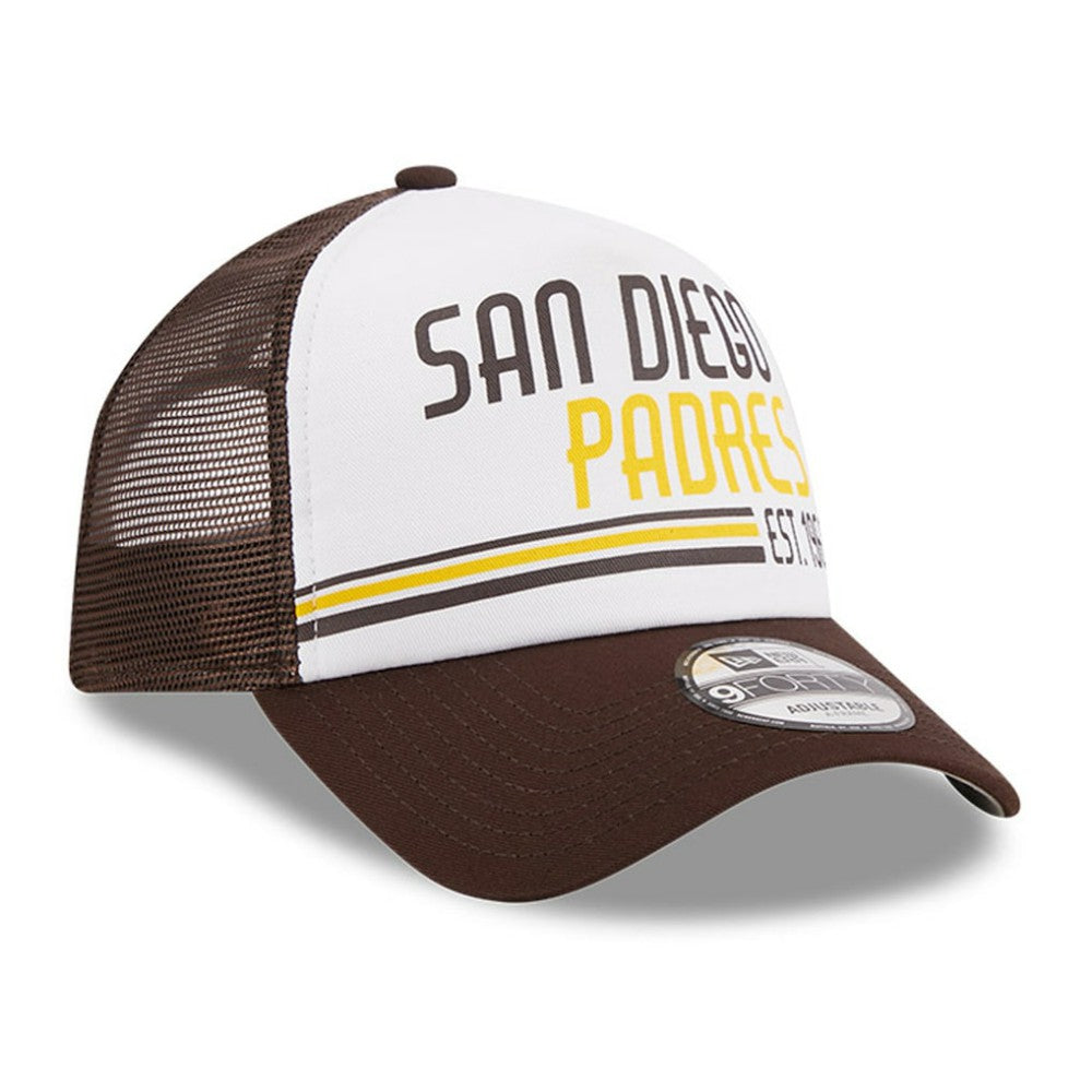 San Diego Padres New Era Stacked A-Frame Trucker 9FORTY Adjustable Hat Online
