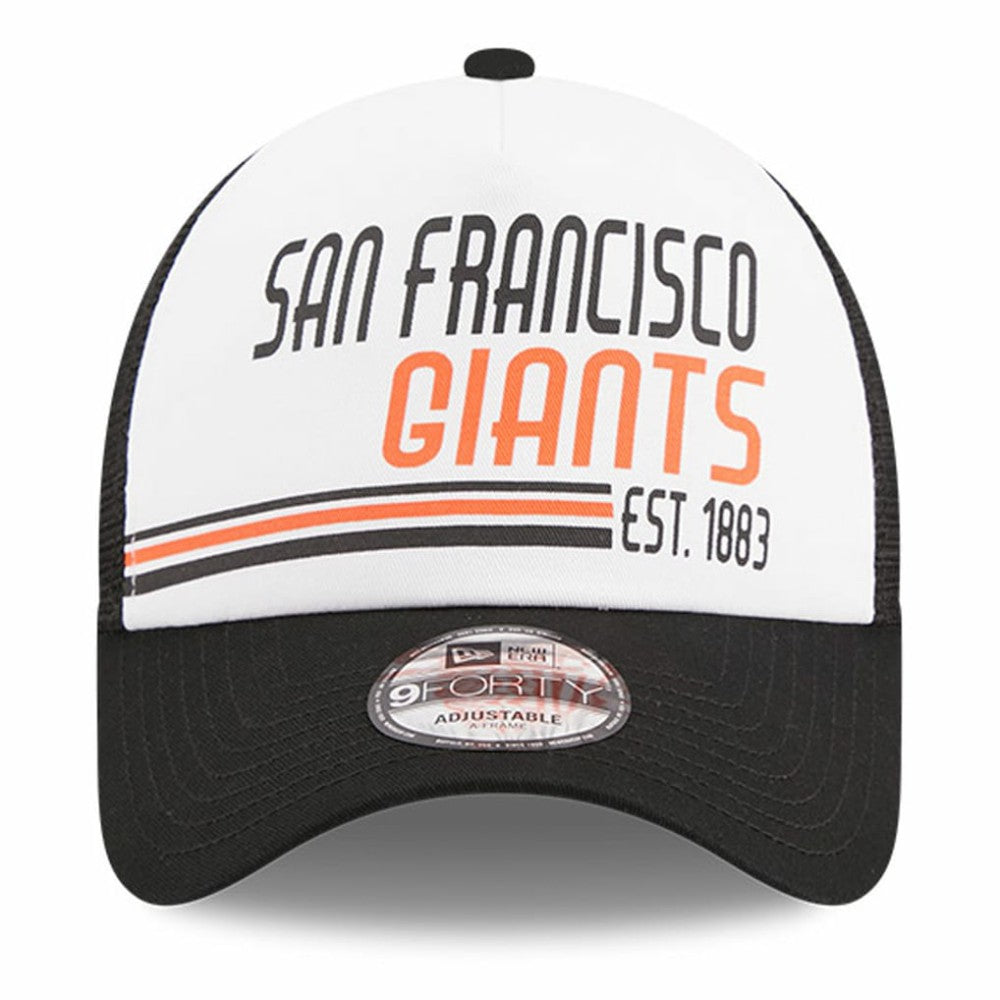 San Francisco Giants New Era Stacked A-Frame Trucker 9FORTY Adjustable Hat Sale