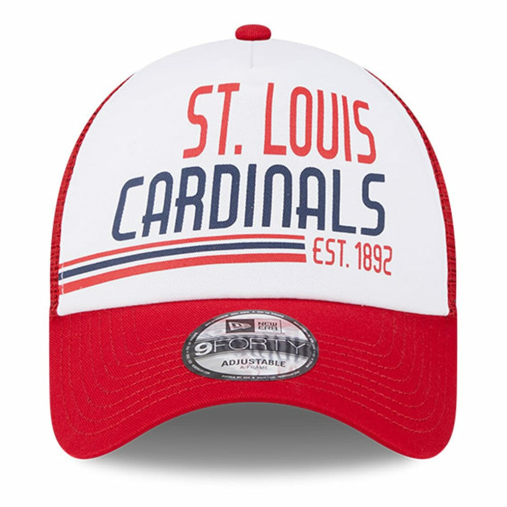 St. Louis Cardinals New Era Stacked A-Frame Trucker 9FORTY Adjustable Hat Outlet
