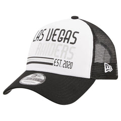 Las Vegas Raiders New Era Stacked A-Frame Trucker 9FORTY Adjustable Hat - White/Black - NFL