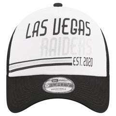 Las Vegas Raiders New Era Stacked A-Frame Trucker 9FORTY Adjustable Hat - White/Black - NFL