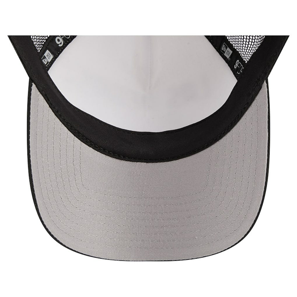 Las Vegas Raiders New Era Stacked A-Frame Trucker 9FORTY Adjustable Hat - White/Black - NFL