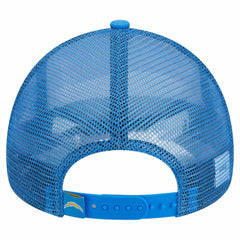 Los Angeles Chargers New Era Stacked A-Frame Trucker 9FORTY Adjustable Hat - White/Powder Blue - NFL