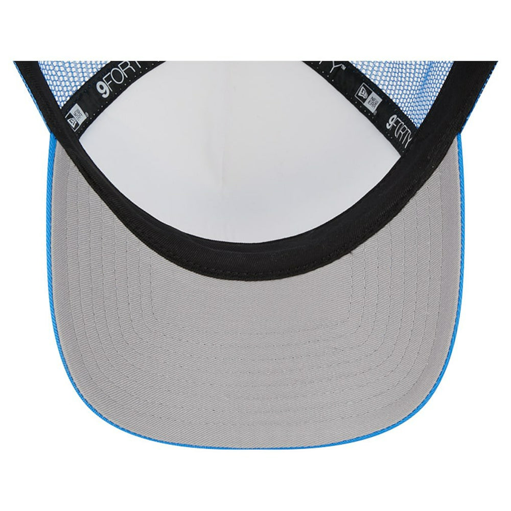 Los Angeles Chargers New Era Stacked A-Frame Trucker 9FORTY Adjustable Hat - White/Powder Blue - NFL