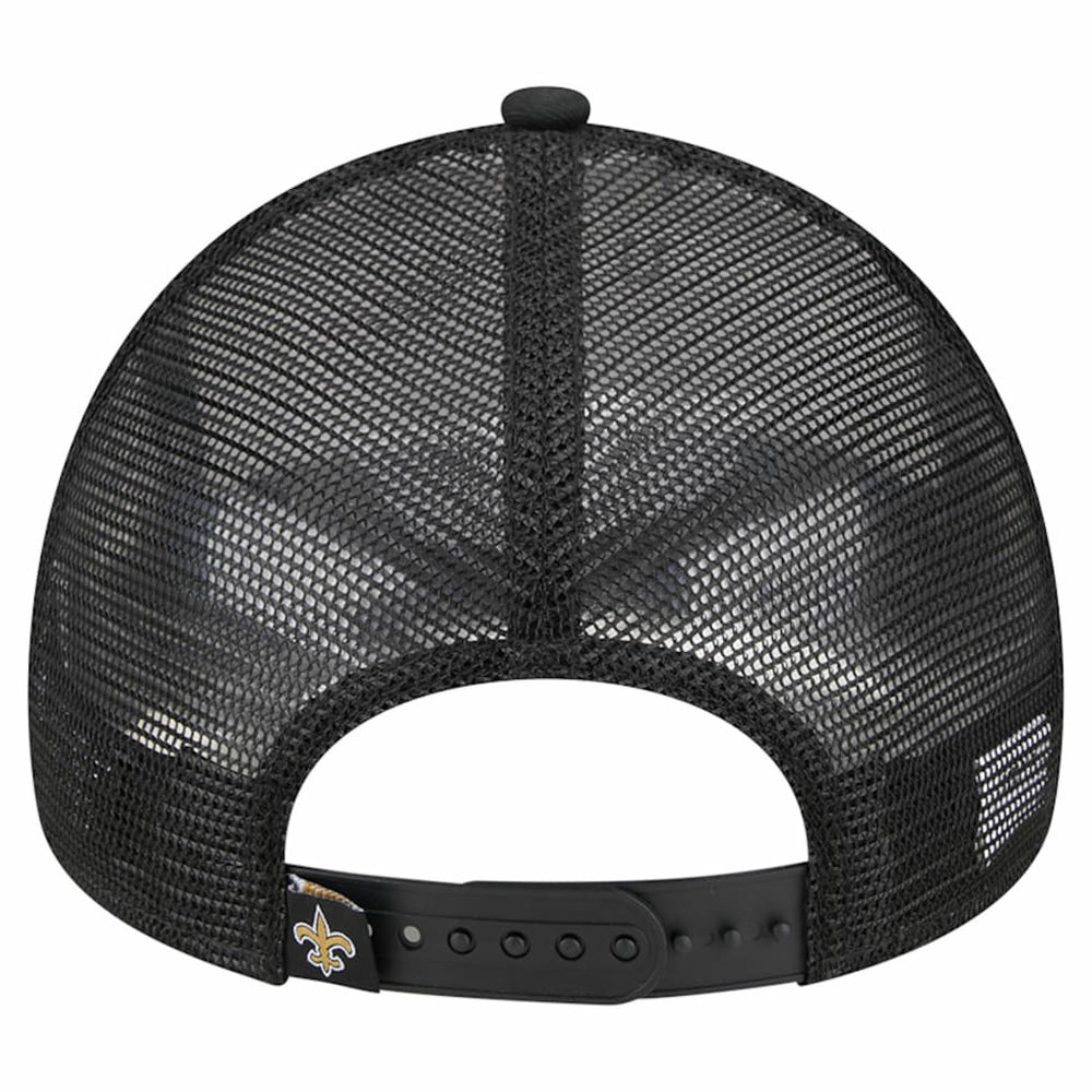 New Orleans Saints New Era Stacked A-Frame Trucker 9FORTY Adjustable Hat - White/Black - NFL