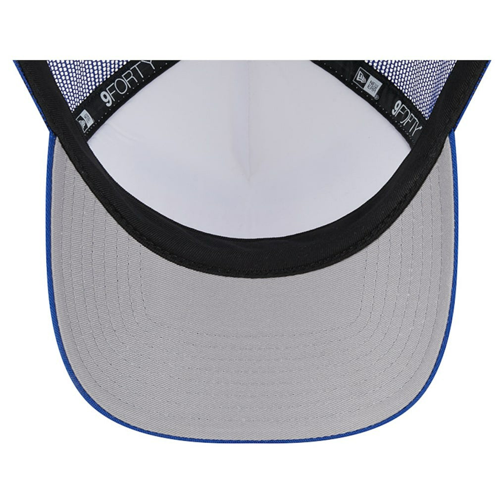 New York Giants New Era Stacked A-Frame Trucker 9FORTY Adjustable Hat - White/Royal - NFL