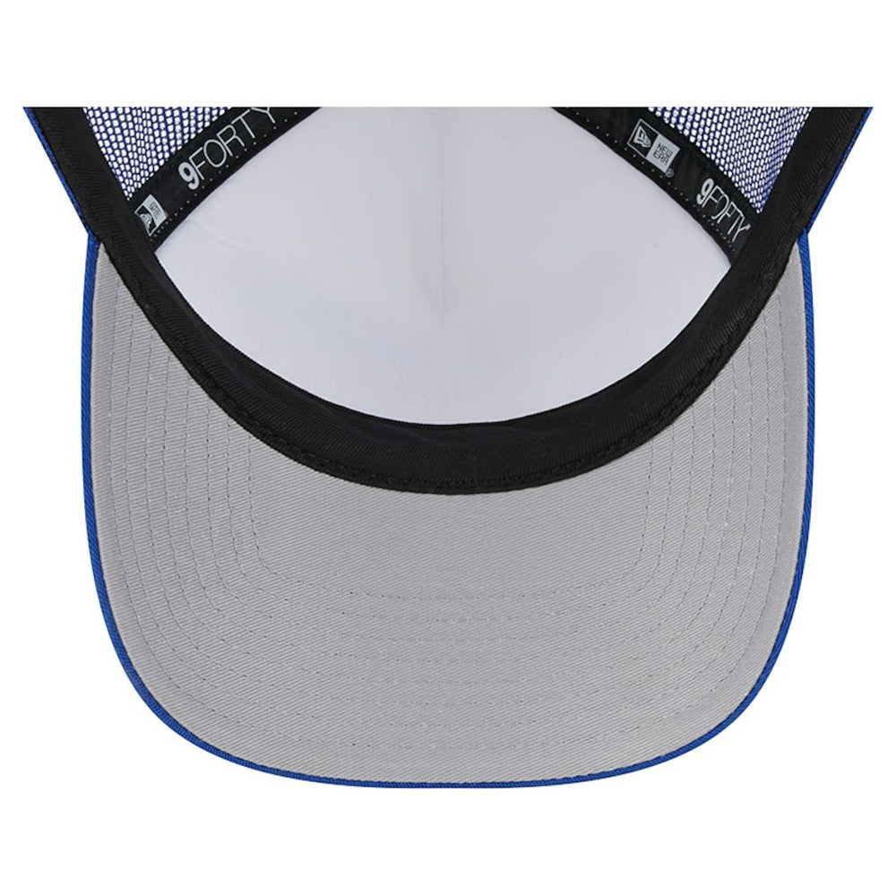 New York Giants New Era Stacked A-Frame Trucker 9FORTY Adjustable Hat - White/Royal - NFL