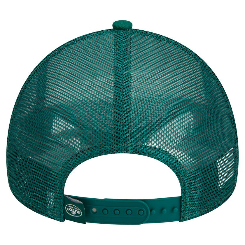 New York Jets New Era Stacked A-Frame Trucker 9FORTY Adjustable Hat - White/Green - NFL