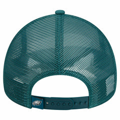 Philadelphia Eagles New Era Stacked A-Frame Trucker 9FORTY Adjustable Hat - White/Midnight Green - NFL