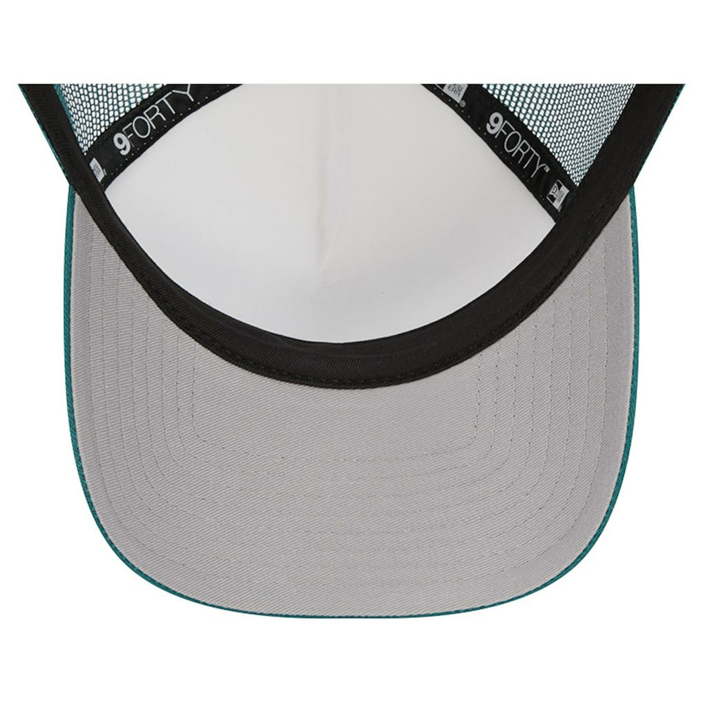 Philadelphia Eagles New Era Stacked A-Frame Trucker 9FORTY Adjustable Hat - White/Midnight Green - NFL
