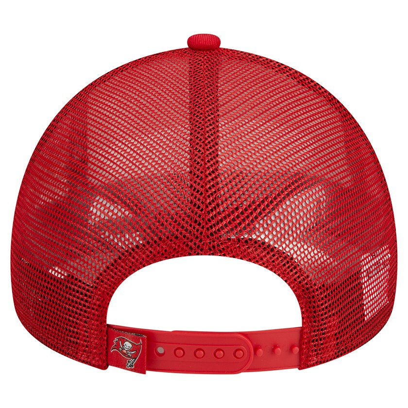 Tampa Bay Buccaneers New Era Stacked A-Frame Trucker 9FORTY Adjustable Hat - White/Red - NFL