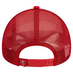 Tampa Bay Buccaneers New Era Stacked A-Frame Trucker 9FORTY Adjustable Hat - White/Red - NFL