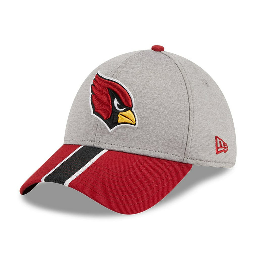 Arizona Cardinals New Era Striped 39THIRTY Flex Hat - Heather Gray/Cardinal - NFL