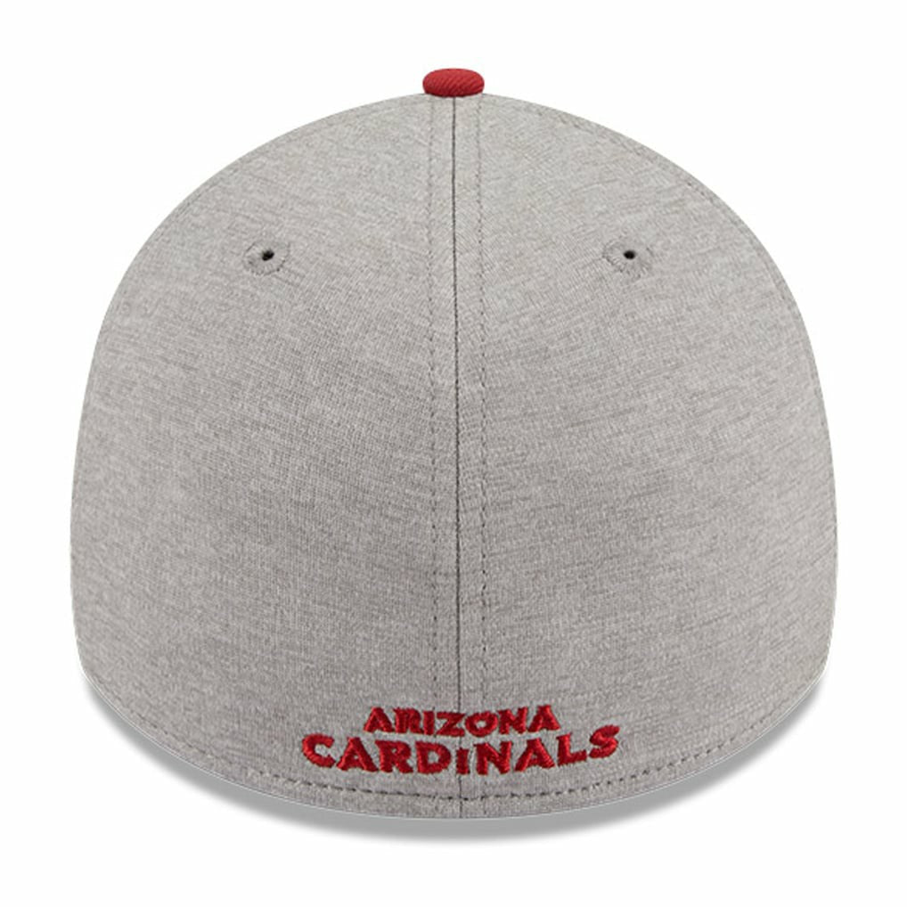 Arizona Cardinals New Era Striped 39THIRTY Flex Hat - Heather Gray/Cardinal - NFL