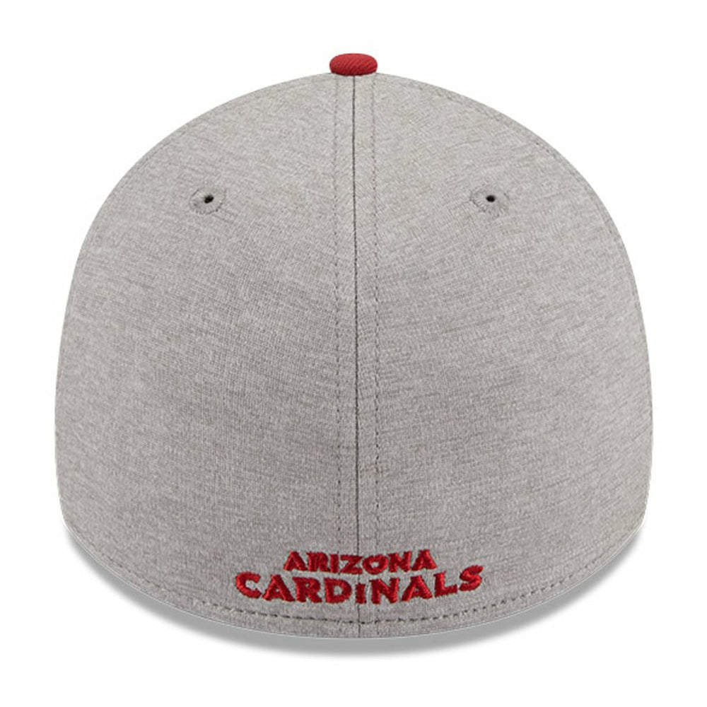 Arizona Cardinals New Era Striped 39THIRTY Flex Hat - Heather Gray/Cardinal - NFL