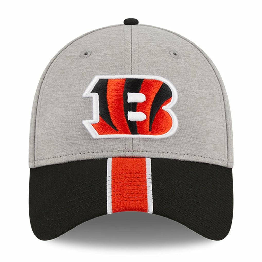 Cincinnati Bengals New Era Striped 39THIRTY Flex Hat - Heather Gray/Black - NFL