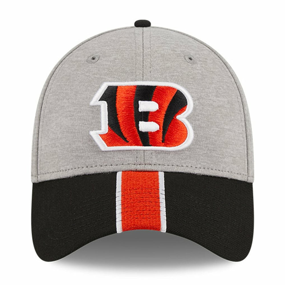 Cincinnati Bengals New Era Striped 39THIRTY Flex Hat - Heather Gray/Black - NFL