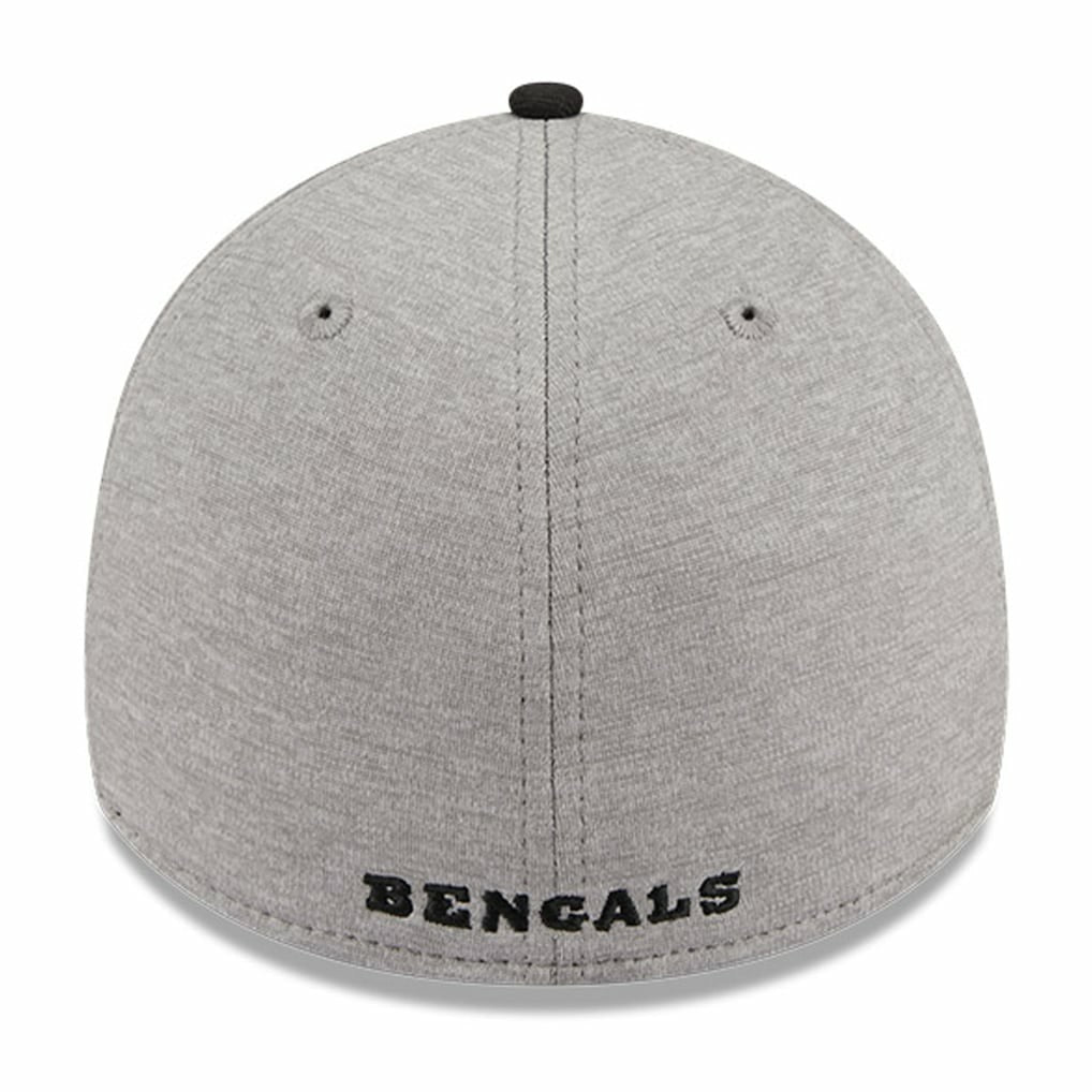 Cincinnati Bengals New Era Striped 39THIRTY Flex Hat - Heather Gray/Black - NFL