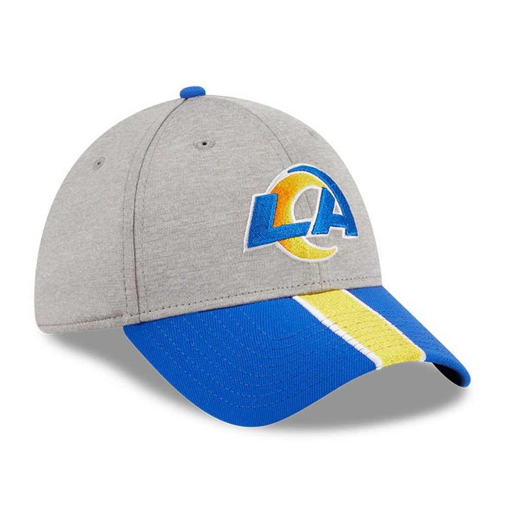 Los Angeles Rams New Era Striped 39THIRTY Flex Hat - Heather Gray/Royal - NFL
