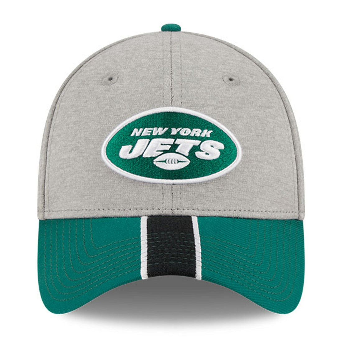 New York Jets New Era Striped 39THIRTY Flex Hat - Heather Gray/Green - NFL