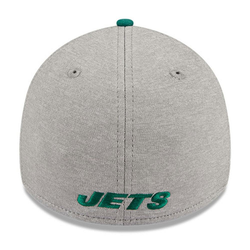 New York Jets New Era Striped 39THIRTY Flex Hat - Heather Gray/Green - NFL