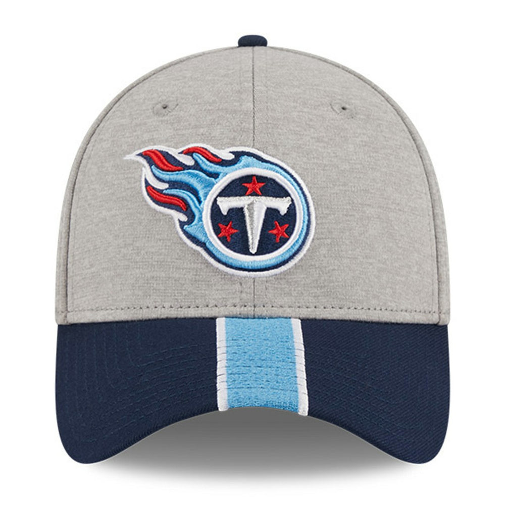 Tennessee Titans New Era Striped 39THIRTY Flex Hat - Heather Gray/Navy - NFL