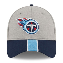 Tennessee Titans New Era Striped 39THIRTY Flex Hat - Heather Gray/Navy - NFL