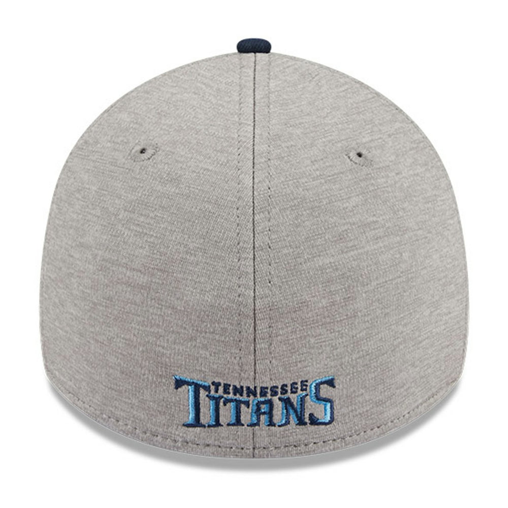 Tennessee Titans New Era Striped 39THIRTY Flex Hat - Heather Gray/Navy - NFL