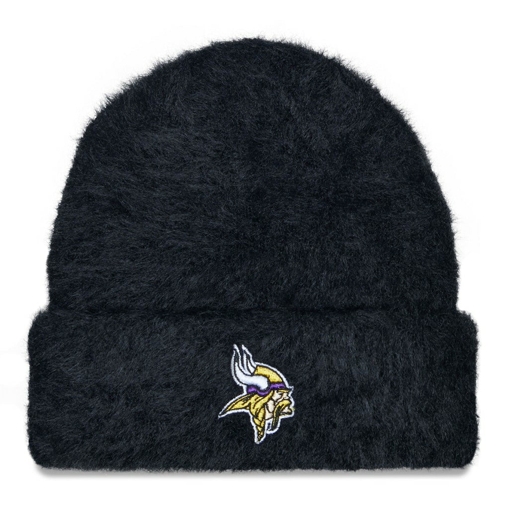 Minnesota Vikings New Era Women's Fuzzy Cuffed Knit Hat - Black - NFL
