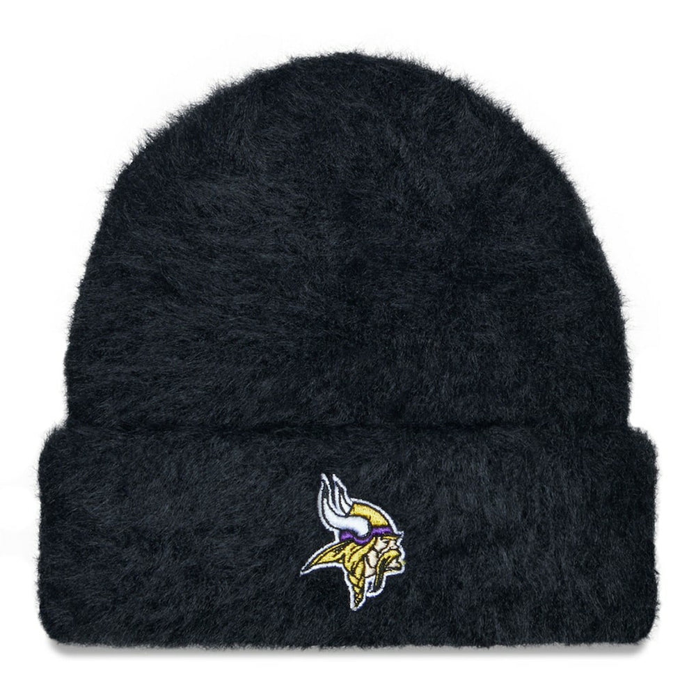 Minnesota Vikings New Era Women's Fuzzy Cuffed Knit Hat - Black - NFL