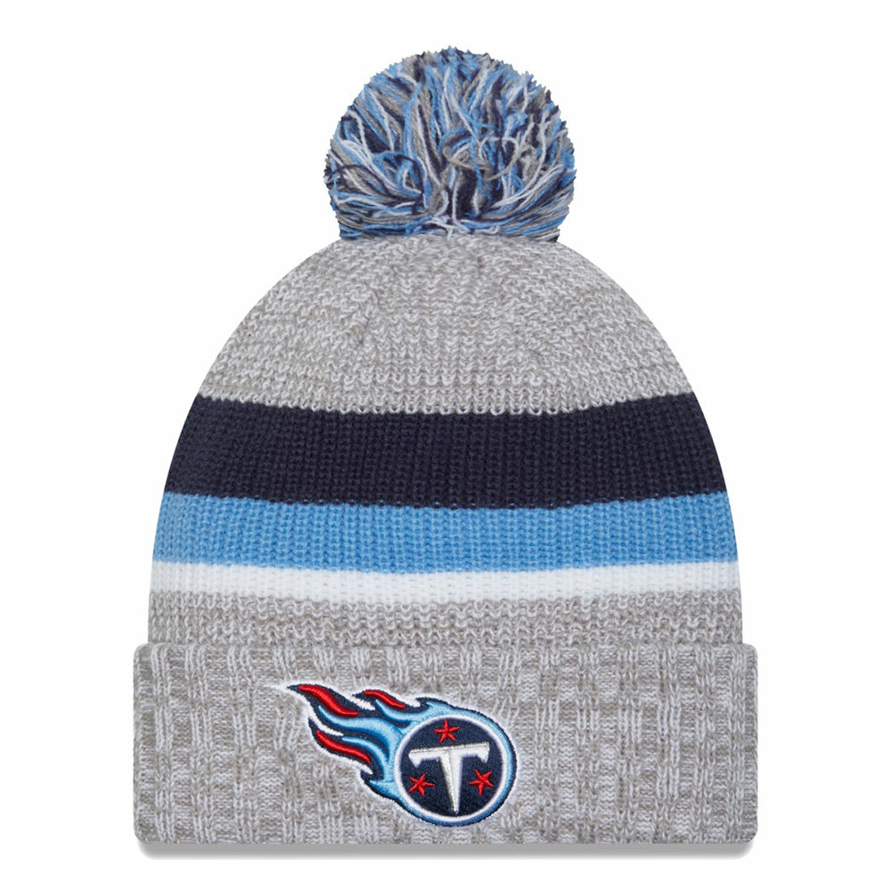 Tennessee Titans New Era Cuffed Knit Hat with Pom - Heather Gray - NFL