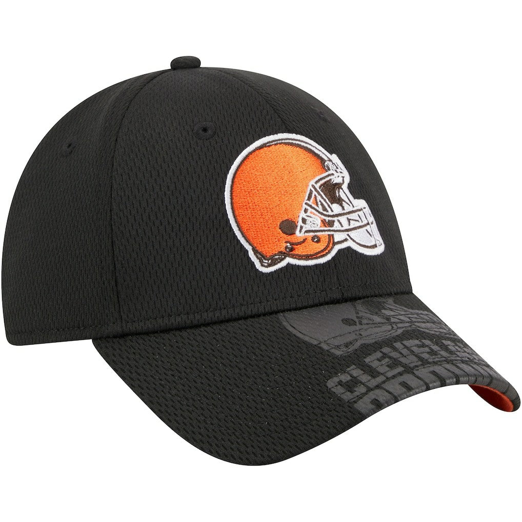 Cleveland Browns New Era Top Visor 9FORTY Adjustable Hat - Black - NFL