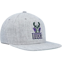 Mitchell & Ness Milwaukee Bucks Hardwood Classics 2.0 Snapback Hat Heather Gray