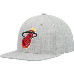 Mitchell & Ness Miami Heat Hardwood Classics 2.0 Snapback Hat Heather Gray