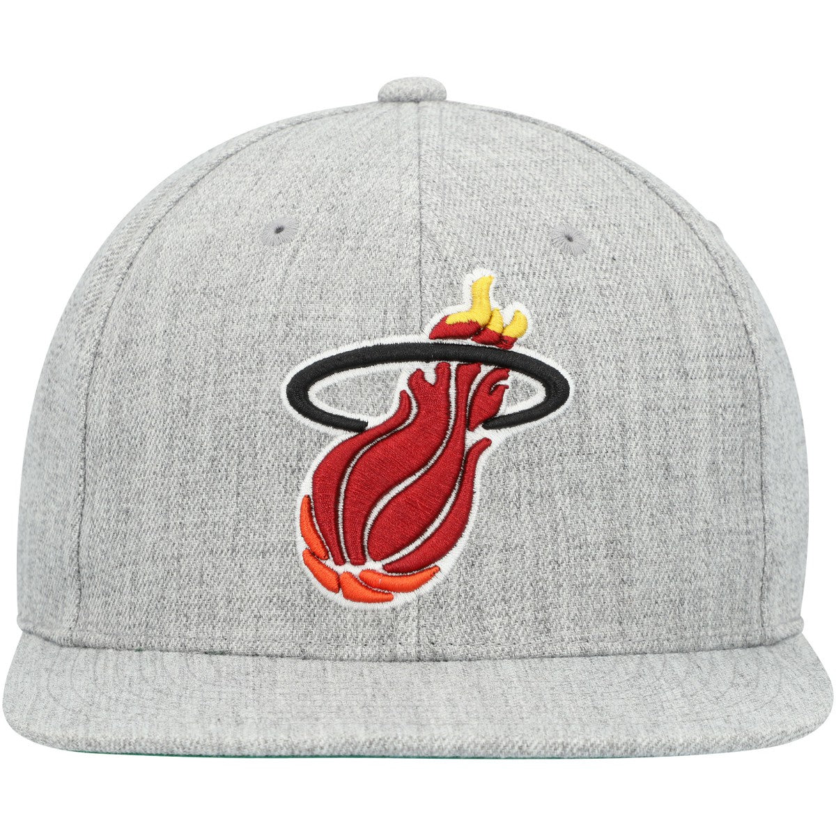 Mitchell & Ness Miami Heat Hardwood Classics 2.0 Snapback Hat Heather Gray