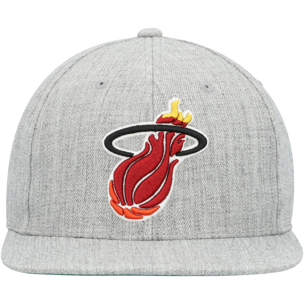 Mitchell & Ness Miami Heat Hardwood Classics 2.0 Snapback Hat Heather Gray