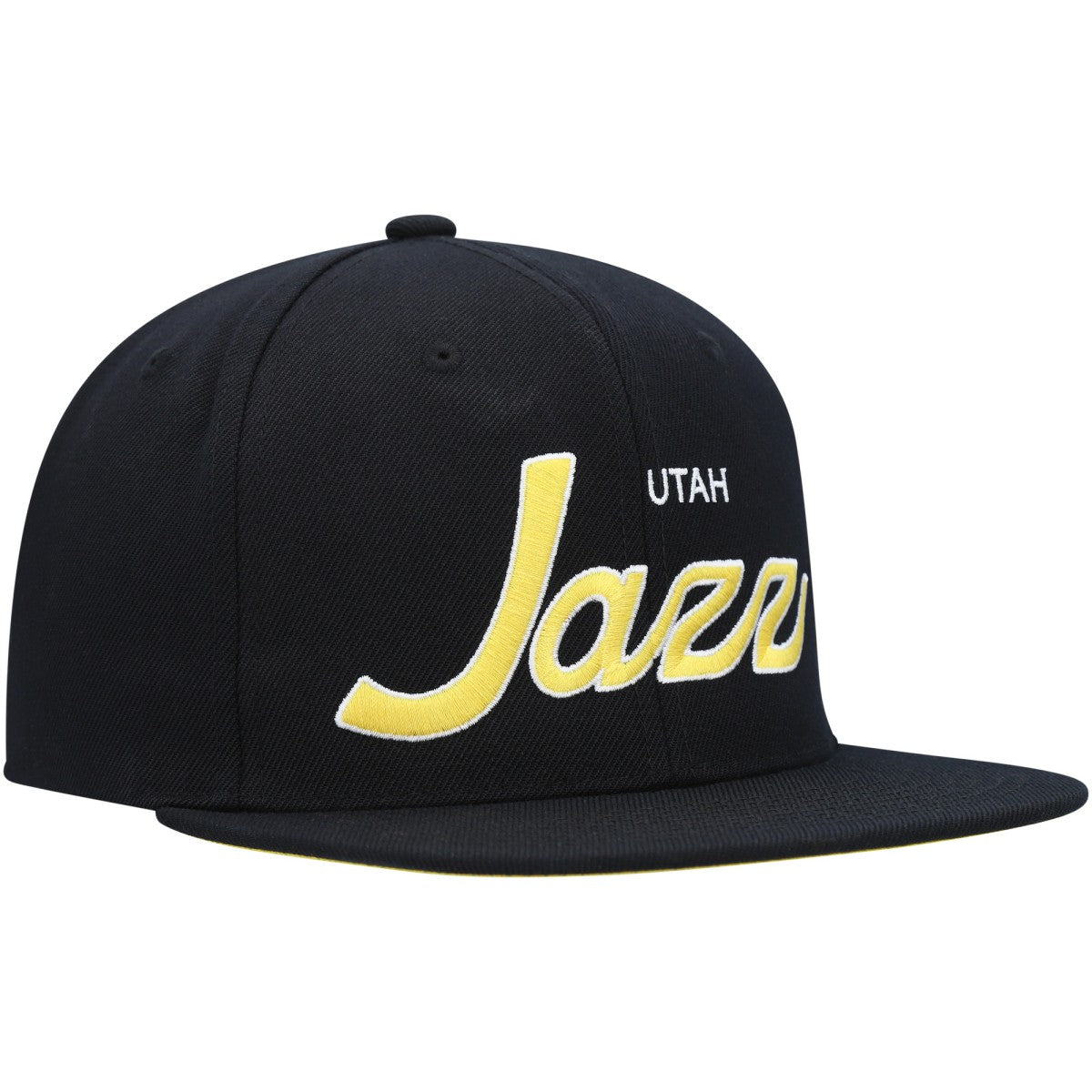 Mitchell & Ness Utah Jazz Hardwood Classics Script 2.0 Snapback Hat Black