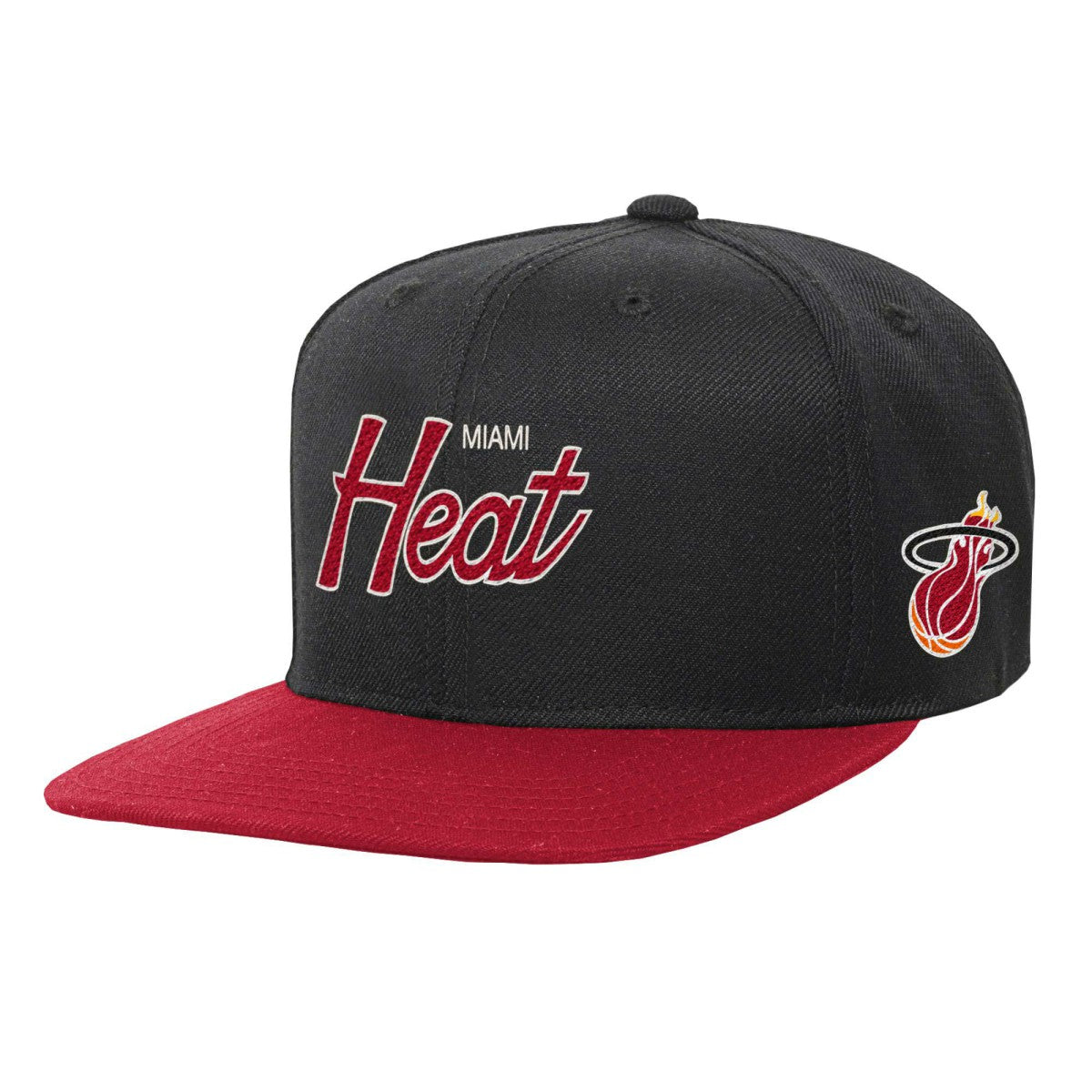 Mitchell & Ness Miami Heat Youth Team Script Snapback Hat Black