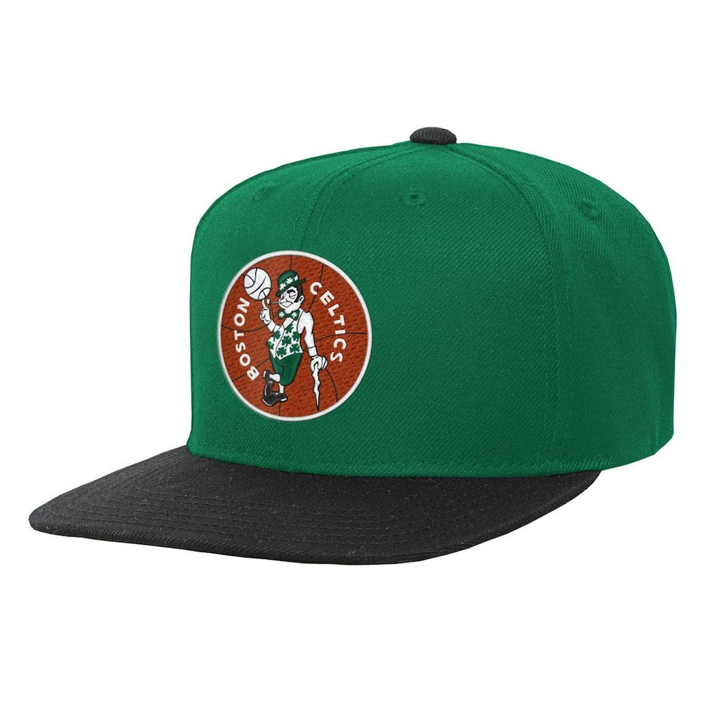 Mitchell & Ness Boston Celtics Youth Two-Tone Snapback Hat Kelly Green/Black