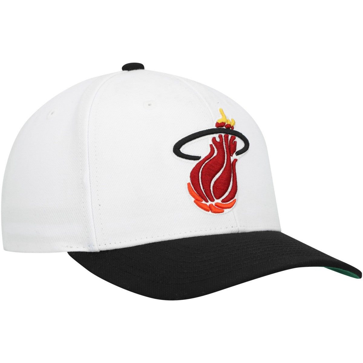 Mitchell & Ness Miami Heat Hardwood Classics Core 2-Tone 2.0 Pro Snapback Hat White/Black